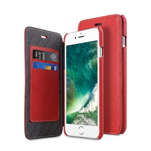 Кожаный чехол Melkco для Apple iPhone 8 Plus/7 Plus - Face Cover Book Type Case - красный