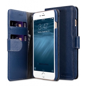 Кожаный чехол книжка Melkco для iPhone 7/8 Plus (5.5") - Wallet Book Type - темно-синий