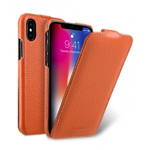 Кожаный чехол Melkco для Apple iPhone X/XS - Jacka Type - оранжевый
