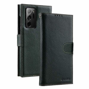 Кожаный чехол книжка Melkco для Samsung Galaxy Note 20 Ultra - Wallet Book Type, темно-зеленый