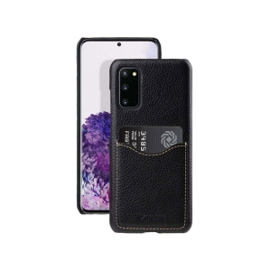 Кожаный чехол накладка Melkco для Samsung Galaxy S20 - Card Slot Back Cover V2, черный