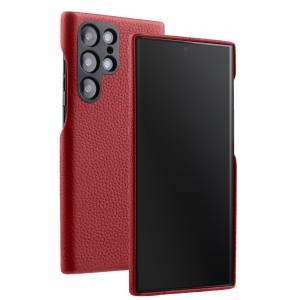 Кожаный чехол накладка Melkco для Samsung Galaxy S22 Ultra - Origin Regal Snap Cover, красный