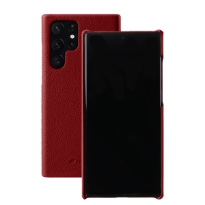 Кожаный чехол накладка Melkco для Samsung Galaxy S22 Ultra - Snap Cover, красный