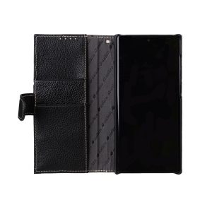 Кожаный чехол книжка Melkco Wallet Book Type для Samsung Galaxy S22 Ultra, черный