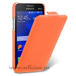 Кожаный чехол Melkco для Samsung Galaxy Core 2 Duos / G355H - Jacka Type - оранжевый
