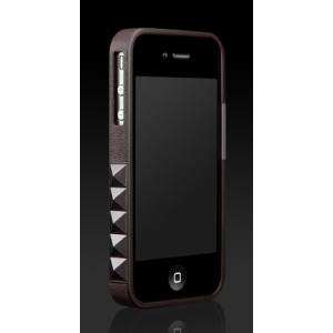 Бампер More Glam Rocka Metal Jelly Ring для iPhone 4 / 4S - коричневый