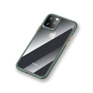 Чехол накаладка Rock Guard Pro Protection Case для Apple iPhone 11 Pro Max, прозрачный темно-зеленый