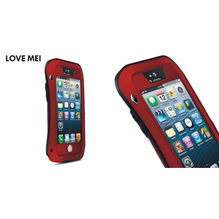 Противоударный, влагозащищенный чехол LOVE MEI POWERFUL small waist для Apple iPhone 5/5S / iPhone SE - красный