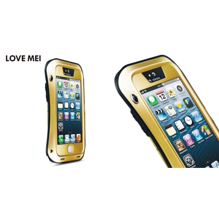Противоударный, влагозащищенный чехол LOVE MEI POWERFUL small waist для Apple iPhone 5/5S / iPhone SE - champagne