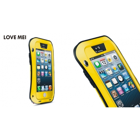Противоударный, влагозащищенный чехол LOVE MEI POWERFUL small waist для Apple iPhone 5/5S / iPhone SE - желтый