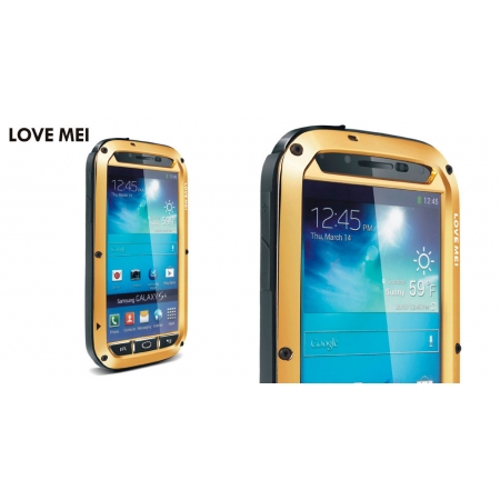 Противоударный, влагозащищенный чехол LOVE MEI POWERFUL для Samsung Galaxy S4 GT-I9500 - золотистый