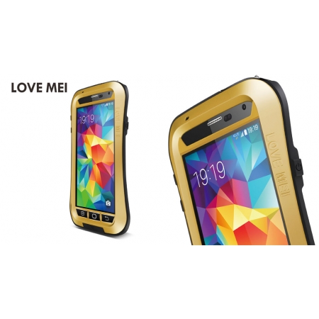 Противоударный, влагозащищенный чехол LOVE MEI POWERFUL Waistline version для Samsung Galaxy S5 - золотистый