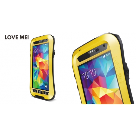 Противоударный, влагозащищенный чехол LOVE MEI POWERFUL Waistline version для Samsung Galaxy S5 - желтый