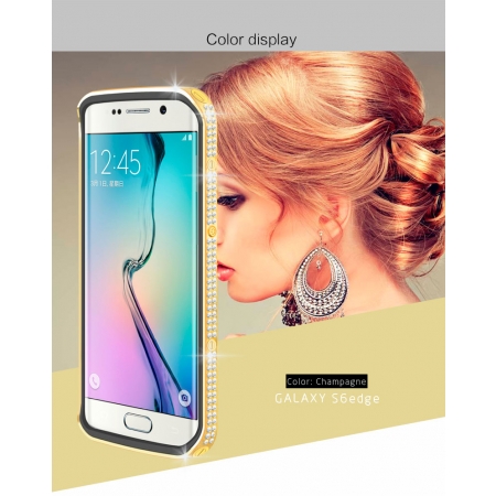 Чехол со стразами LOVE MEI Star Line Case для Galaxy S6 Edge - золотистый