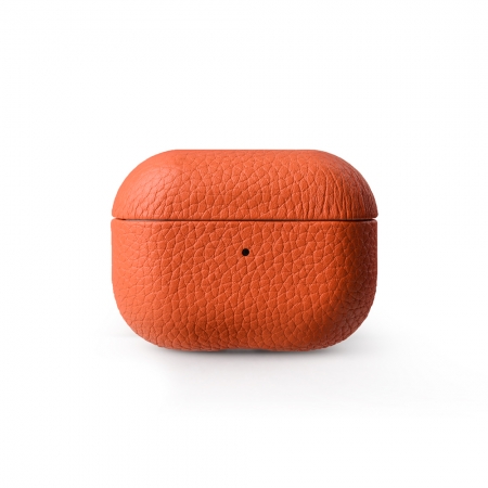 Кожаный чехол Melkco Snap Cover для наушников Apple AirPods Pro, оранжевый