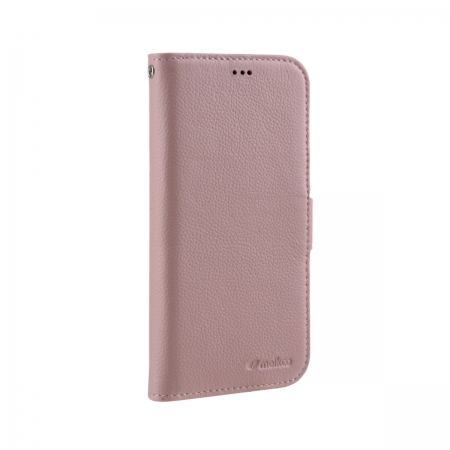 Кожаный чехол книжка Melkco для iPhone 12/12 Pro (6.1") - Wallet Book Type - розовый
