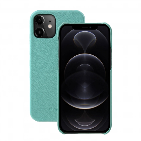 Кожаный чехол накладка Melkco для Apple iPhone 12 Mini (5.4") - Snap Cover, цвет Тиффани