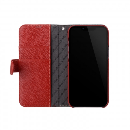 Кожаный чехол книжка Melkco для Apple iPhone 13 Pro Max (6.7") - Wallet Book Type, красный