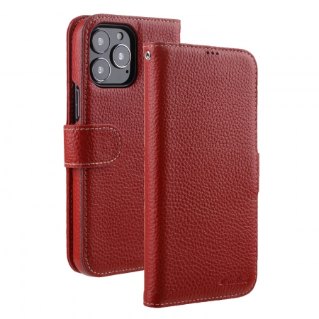 Кожаный чехол книжка Melkco для Apple iPhone 14 Pro Max (6.7") - Wallet Book Type, красный