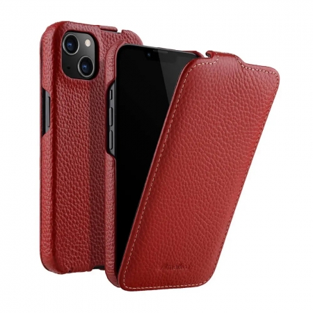 Кожаный чехол флип Melkco для Apple iPhone 14 Plus (6.7") - Jacka Type, красный