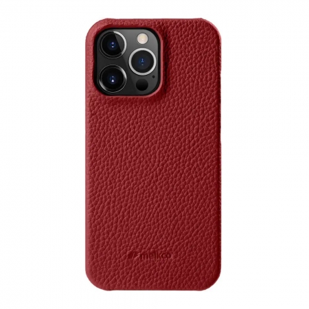 Кожаный чехол накладка Melkco для Apple iPhone 14 Pro Max (6.7") - Snap Cover, красный