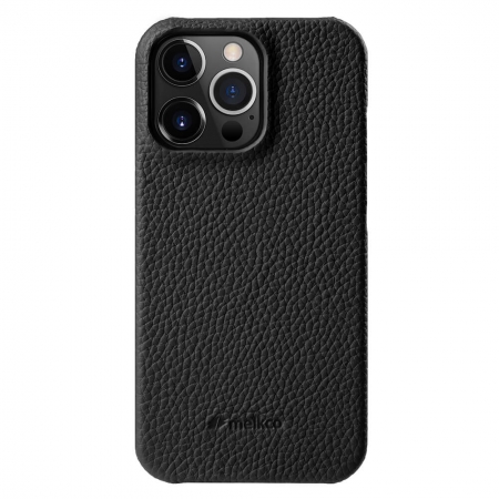 Кожаный чехол накладка Melkco для Apple iPhone 14 Pro (6.1") - Snap Cover, черный