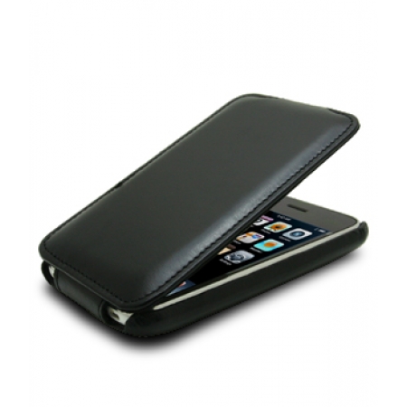 Кожаный чехол Melkco для Apple iPhone 3GS/3G - Jacka Type - (Vintage Black) - глянцевый черный