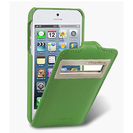 Кожаный чехол с окошком Melkco для Apple iPhone 5/5S / iPhone SE - Jacka ID Type - зеленый