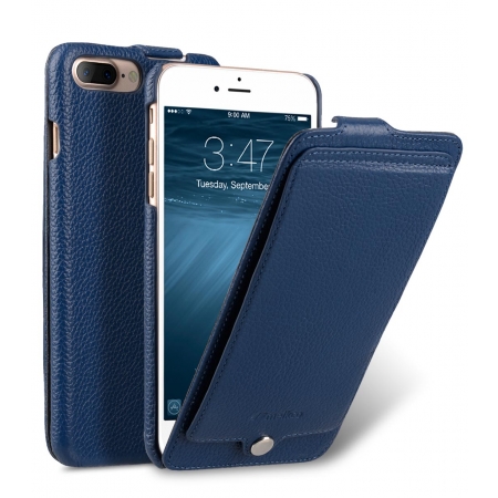 Кожаный чехол флип Melkco для iPhone 8/7 - Jacka Pocket Type Case - темно-синий