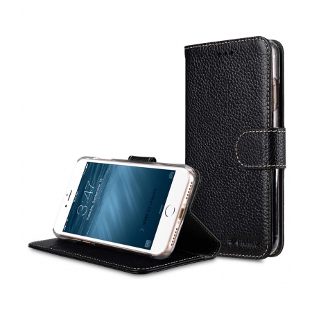 Кожаный чехол книжка Melkco для Apple iPhone 7/8/SE 2020 - Wallet Book Clear Type Stand, черный