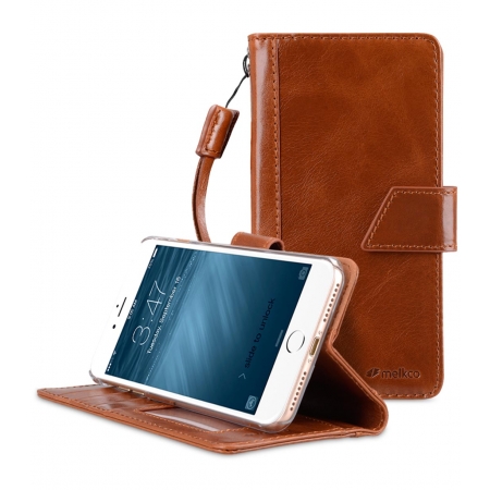 Кожаный чехол книжка Melkco Kingston Style Case для Apple iPhone 7 Plus/ 8 Plus, коричневый