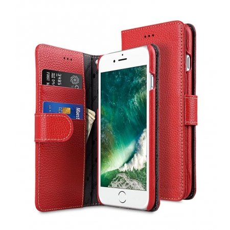 Кожаный чехол книжка Melkco для iPhone 7/8 Plus (5.5") - Wallet Book Type - красный