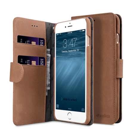 Кожаный чехол книжка Melkco для iPhone 7/8 Plus (5.5") - Wallet Book Type (Classic Vinatge Brown) - коричневый