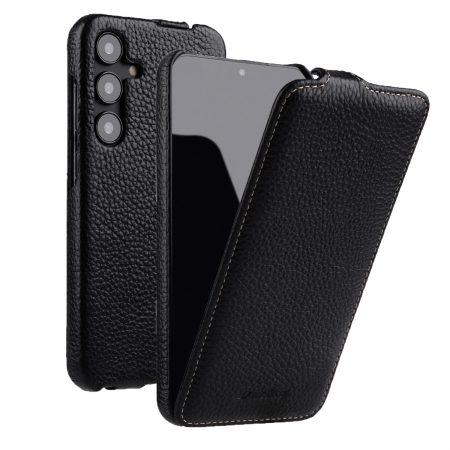 Кожаный чехол флип Melkco Jacka Type для Samsung Galaxy S24+, черный