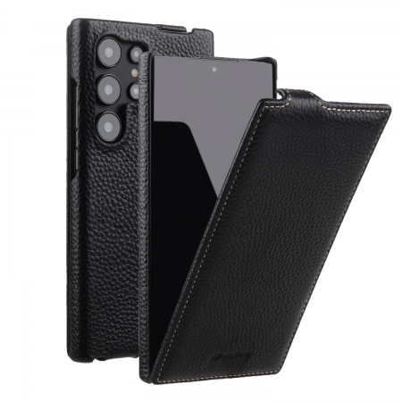 Кожаный чехол флип Melkco Jacka Type для Samsung Galaxy S24 Ultra, черный