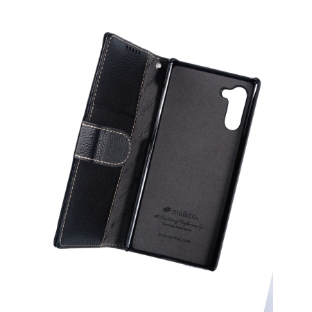 Кожаный чехол книжка Melkco для Samsung Galaxy Note 10 - Wallet Book Type - черный