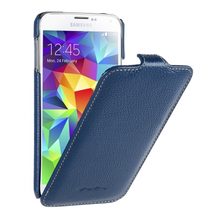 Кожаный чехол Melkco для Samsung Galaxy S5 Mini - Jacka Type - темно-синий