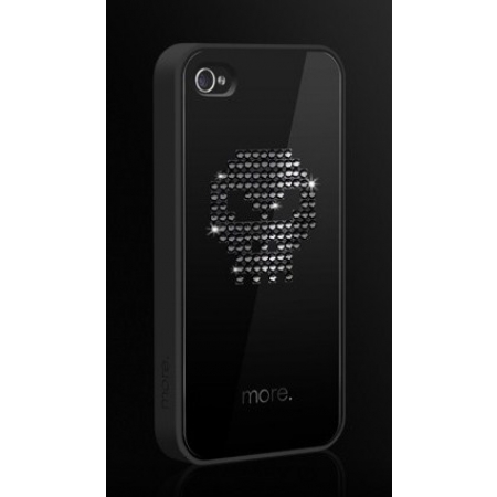 Чехол More Cubic Black Exclusive Plus для iPhone 4/4S украшенная кристаллами от SWAROVSKI® - "Череп"