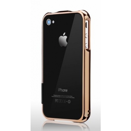 Бампер More Color Gem Lucent Jelly Ring для iPhone 4S / 4 - золотой