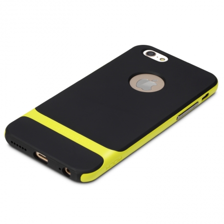Силиконовый чехол Rock Royce Series для Apple iPhone 6/6S (4.7") - черно-желтый