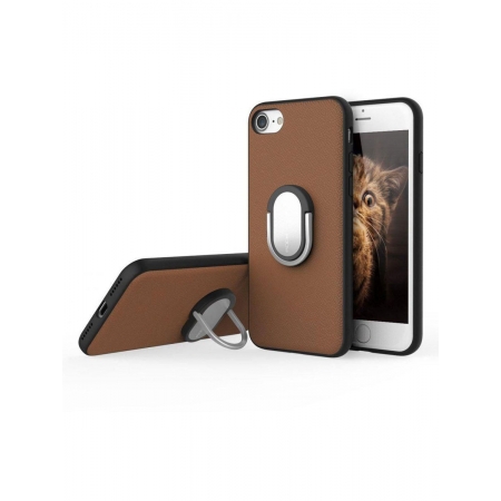 Чехол накладка с кольцом Rock Ring Holder Case M1 для Apple iPhone 7/8 - коричневый