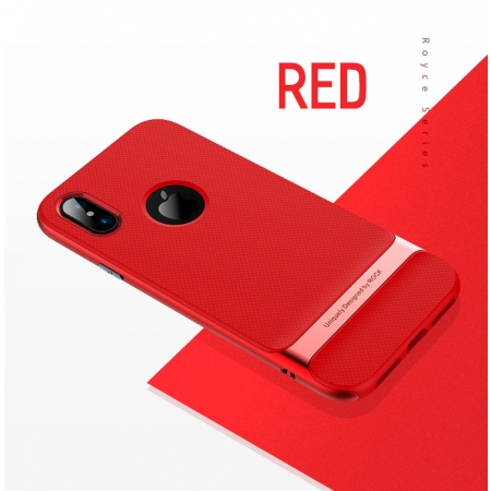 Двухкомпонентный силиконовый TPU-PC чехол Rock Royce Series для iPhone X/XS - красный