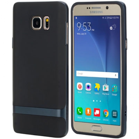 Силиконовый чехол Rock Royce Series для Samsung Galaxy Note 5 - черно-темно-синий