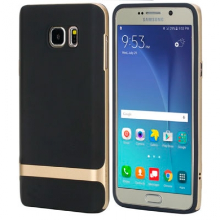 Силиконовый чехол Rock Royce Series для Samsung Galaxy Note 5 - черно-золотистый